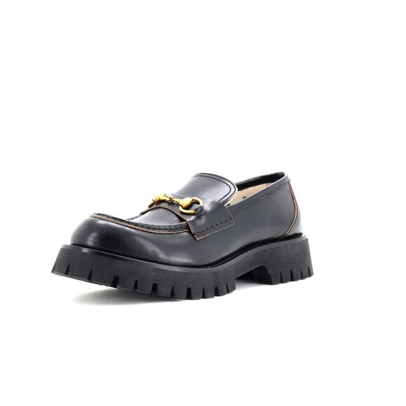 Gucci Black Loafers with Gold Detail - Picture 1 of 5